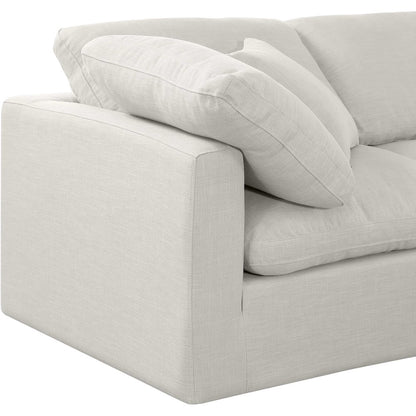 Indulge Cream Linen Textured Fabric Modular Sectional
