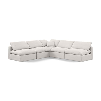 Indulge Cream Linen Textured Fabric Modular Sectional