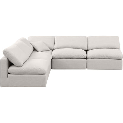 Indulge Cream Linen Textured Fabric Modular Sectional