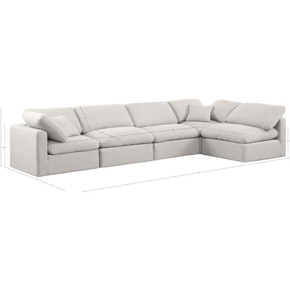 Indulge Cream Linen Textured Fabric Modular Sectional