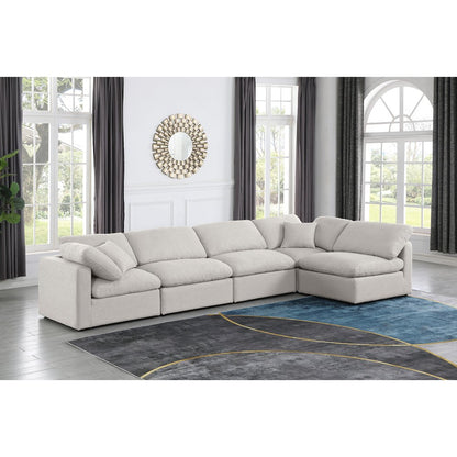 Indulge Cream Linen Textured Fabric Modular Sectional