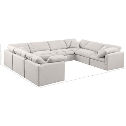 Indulge Cream Linen Textured Fabric Modular Sectional