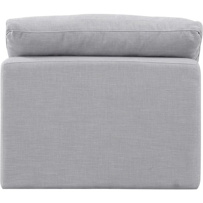 Indulge Grey Linen Textured Fabric Armless Chair