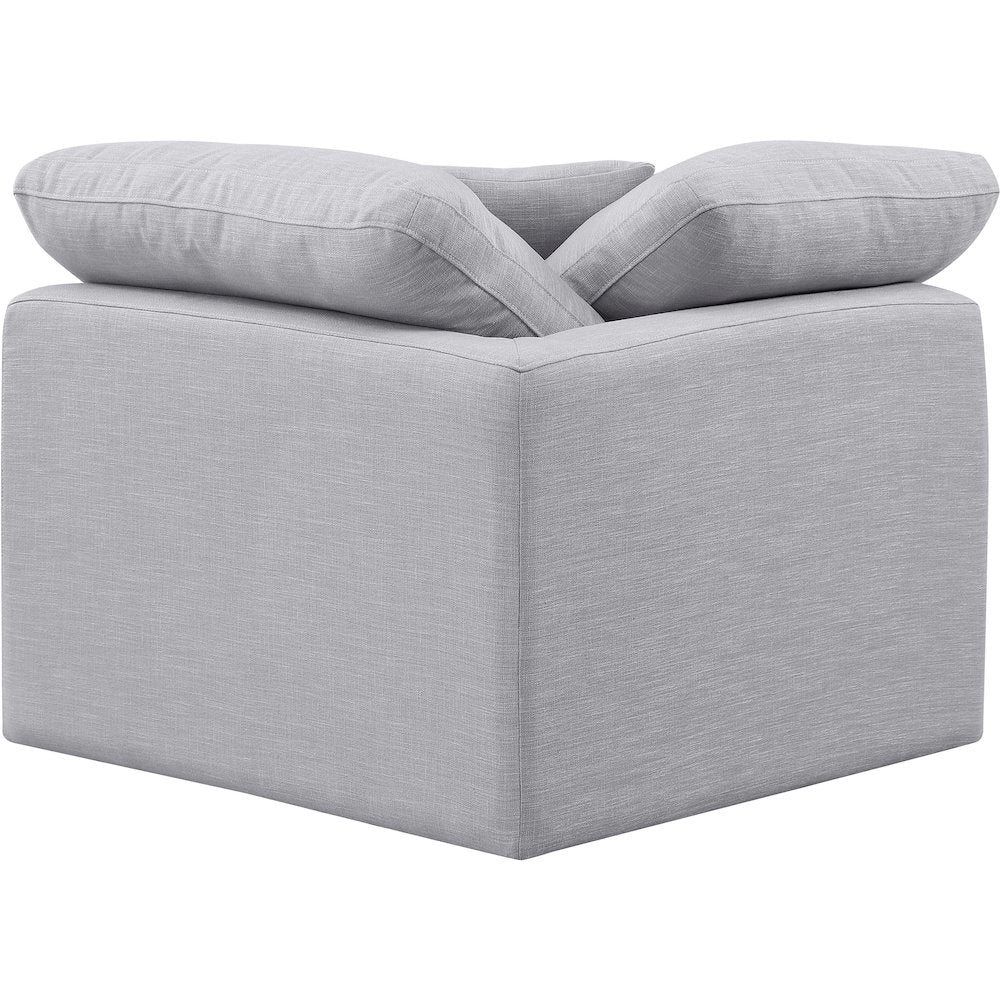 Indulge Grey Linen Textured Fabric Corner Chair