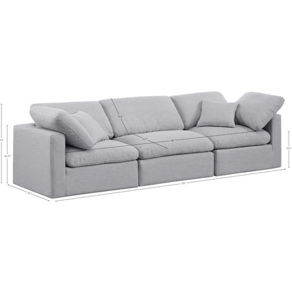 Indulge Grey Linen Textured Fabric Modular Sofa