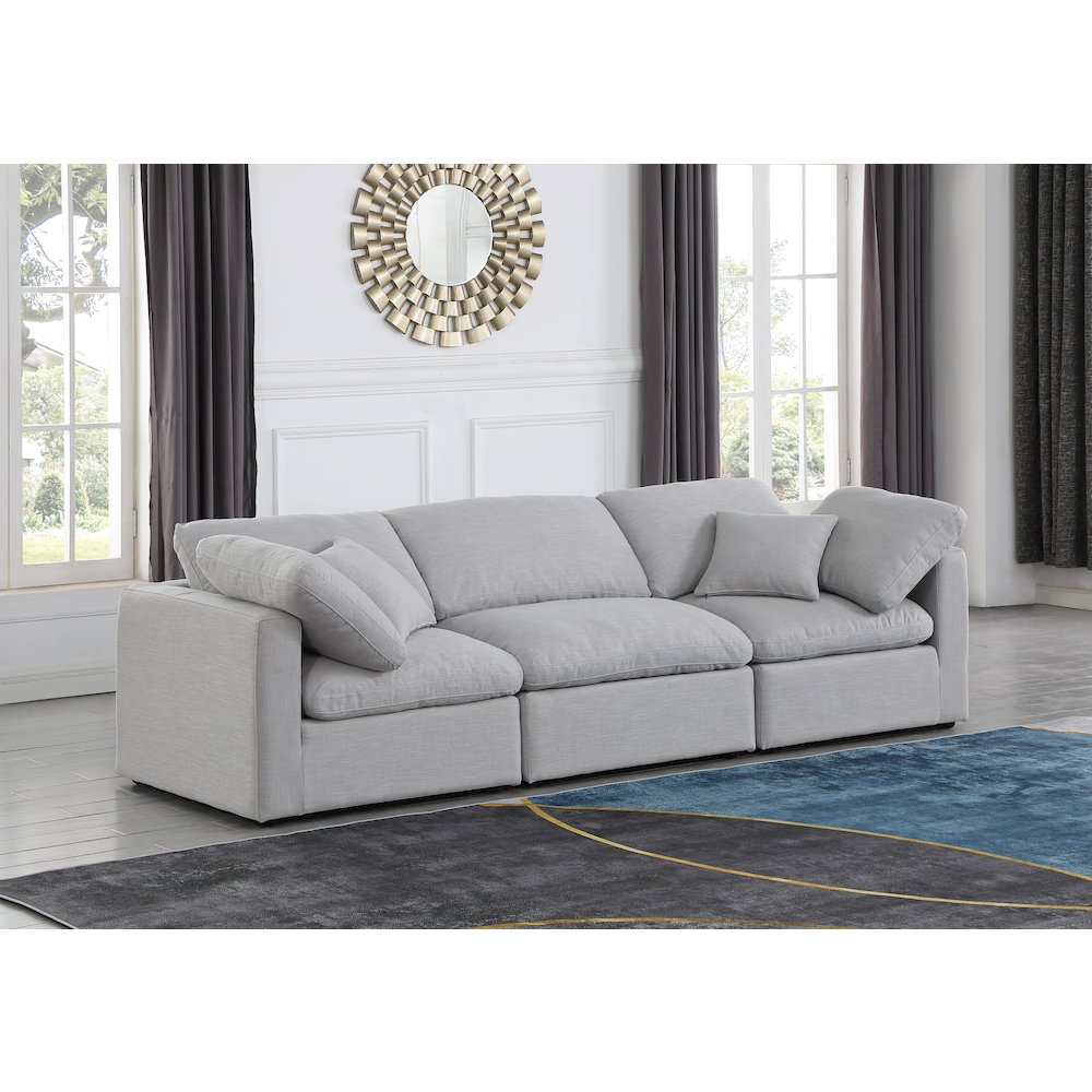 Indulge Grey Linen Textured Fabric Modular Sofa