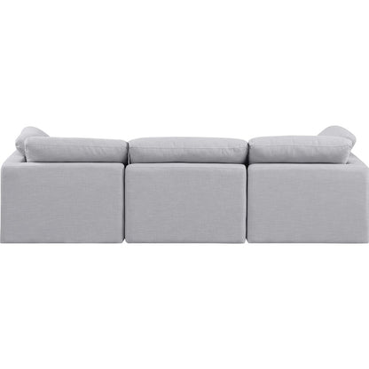 Indulge Grey Linen Textured Fabric Modular Sofa