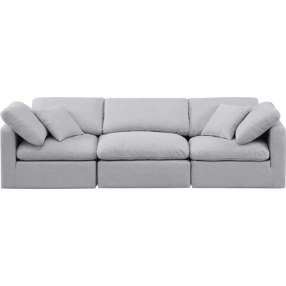 Indulge Grey Linen Textured Fabric Modular Sofa