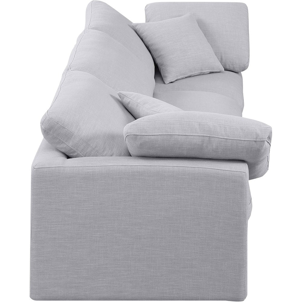 Indulge Grey Linen Textured Fabric Modular Sofa
