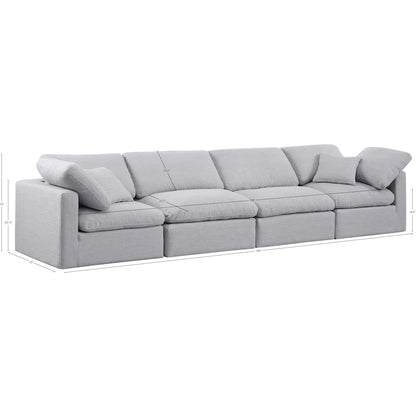 Indulge Grey Linen Textured Fabric Modular Sofa