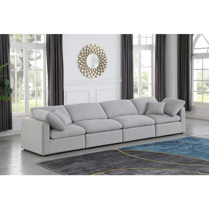 Indulge Grey Linen Textured Fabric Modular Sofa