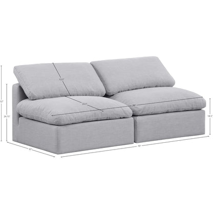 Indulge Grey Linen Textured Fabric Modular Sofa