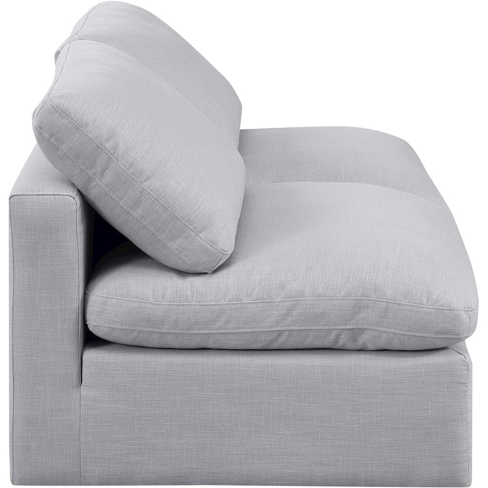 Indulge Grey Linen Textured Fabric Modular Sofa