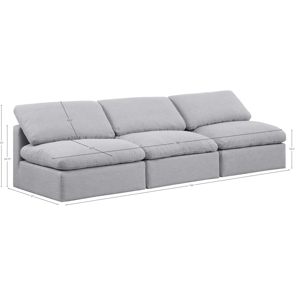 Indulge Grey Linen Textured Fabric Modular Sofa