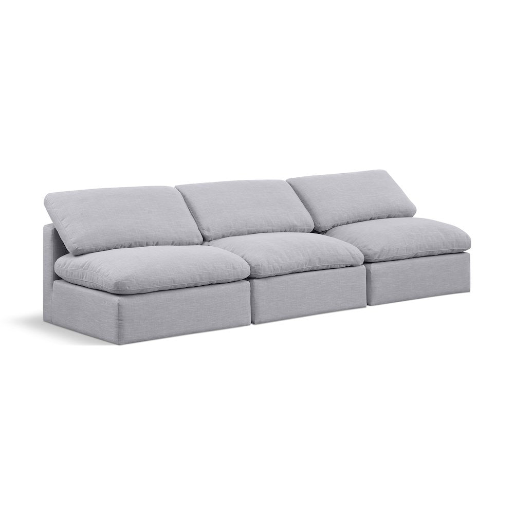 Indulge Grey Linen Textured Fabric Modular Sofa