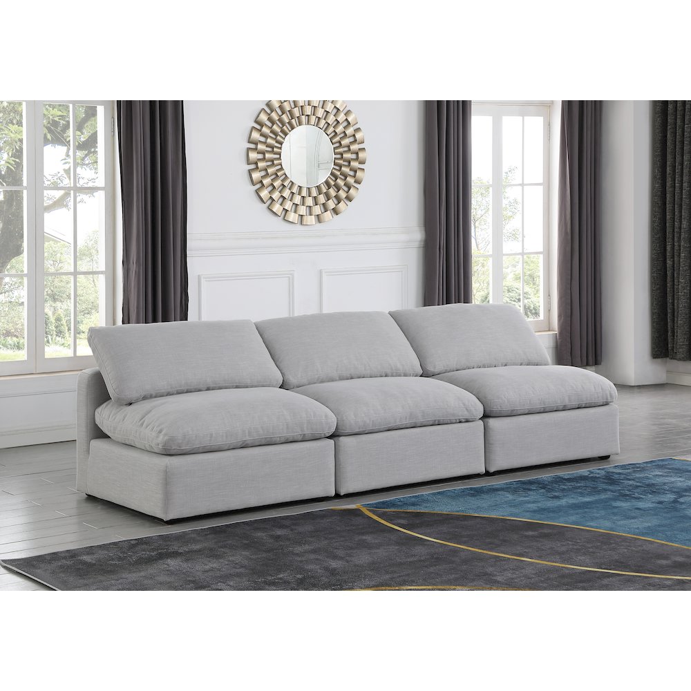 Indulge Grey Linen Textured Fabric Modular Sofa