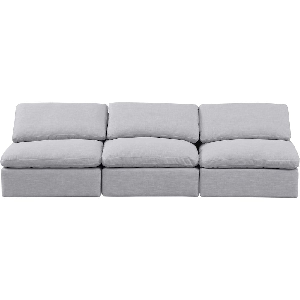 Indulge Grey Linen Textured Fabric Modular Sofa