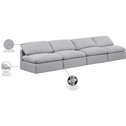 Indulge Grey Linen Textured Fabric Modular Sofa