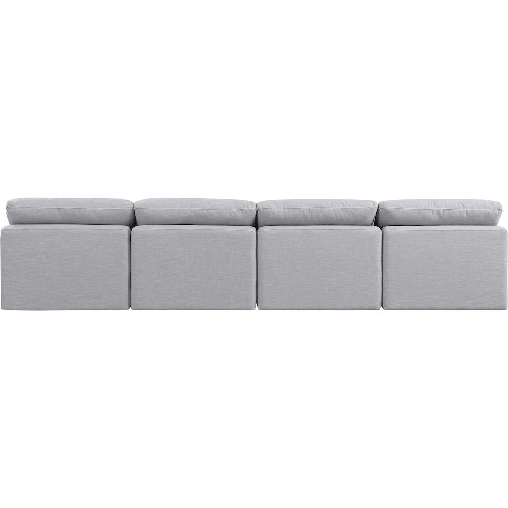 Indulge Grey Linen Textured Fabric Modular Sofa