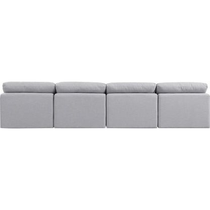 Indulge Grey Linen Textured Fabric Modular Sofa