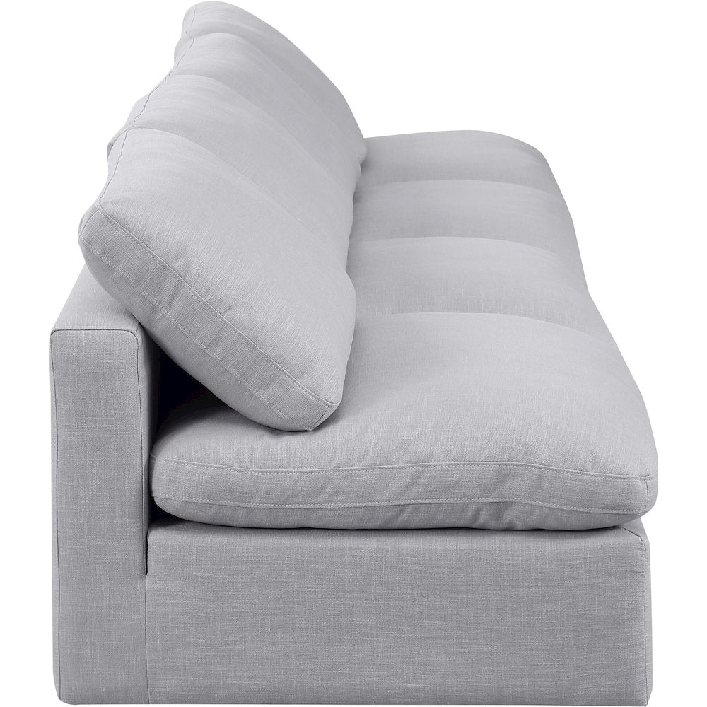 Indulge Grey Linen Textured Fabric Modular Sofa