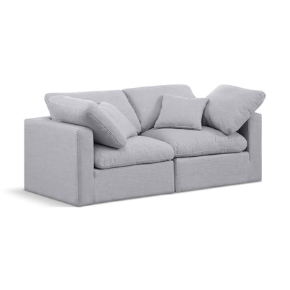 Indulge Grey Linen Textured Fabric Modular Sofa