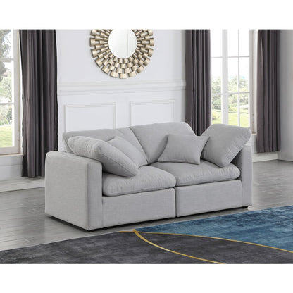 Indulge Grey Linen Textured Fabric Modular Sofa