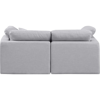 Indulge Grey Linen Textured Fabric Modular Sofa