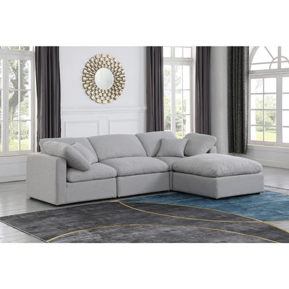 Indulge Grey Linen Textured Fabric Modular Sectional
