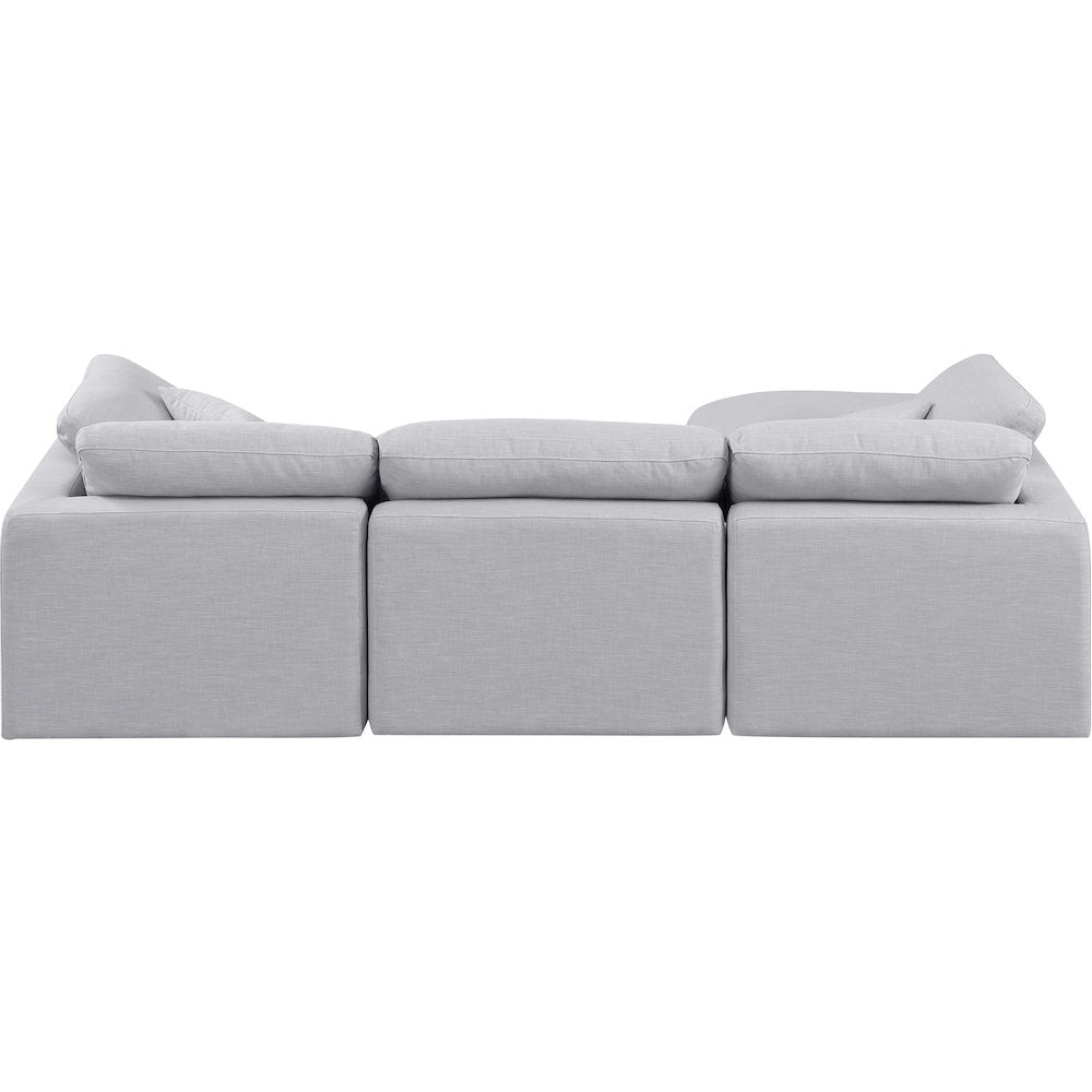 Indulge Grey Linen Textured Fabric Modular Sectional
