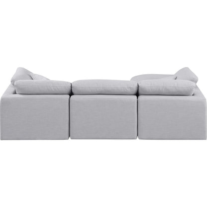 Indulge Grey Linen Textured Fabric Modular Sectional