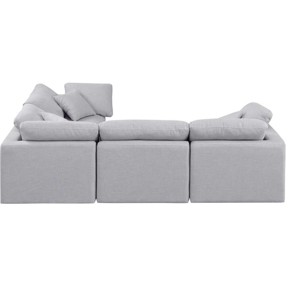 Indulge Grey Linen Textured Fabric Modular Sectional