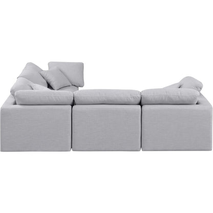 Indulge Grey Linen Textured Fabric Modular Sectional