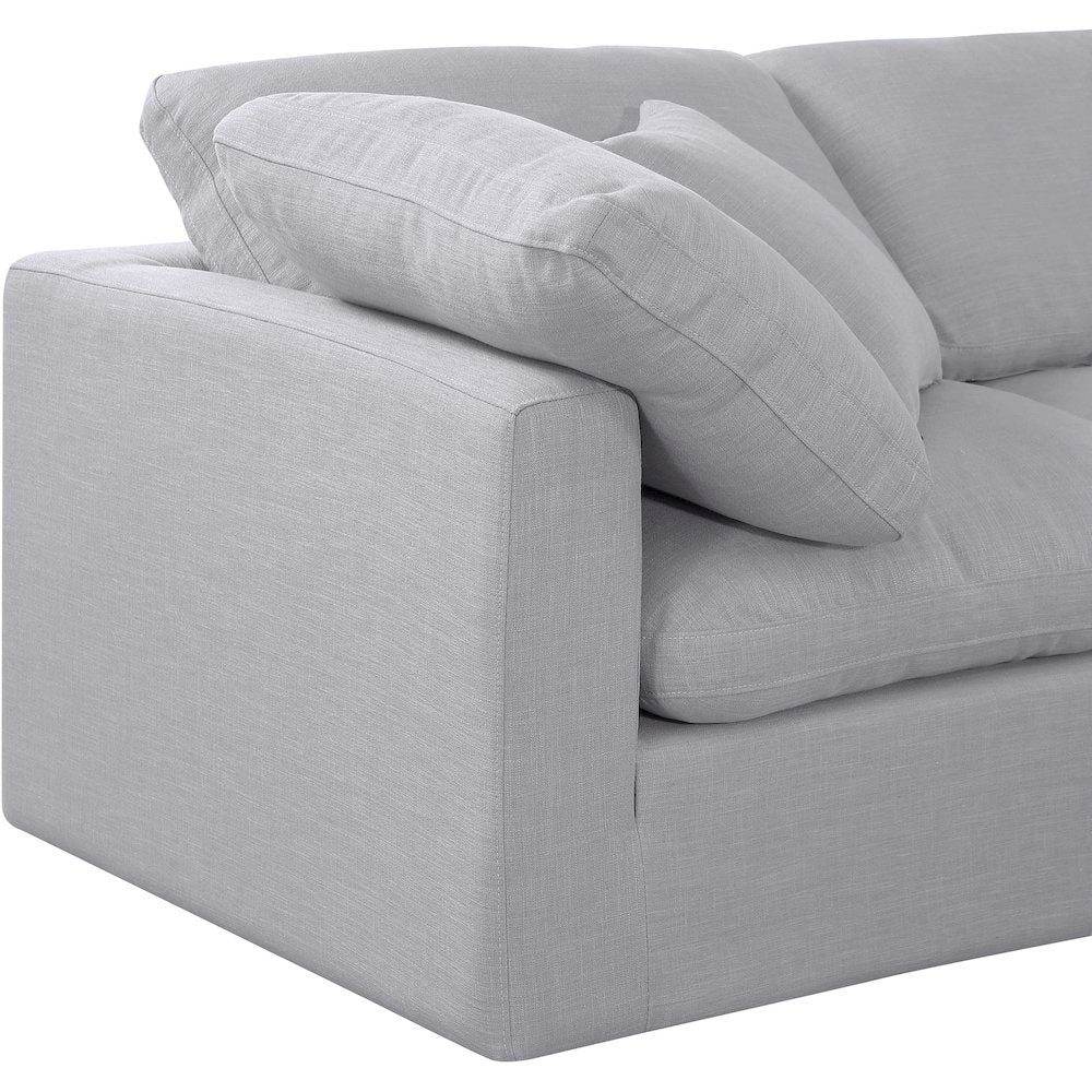 Indulge Grey Linen Textured Fabric Modular Sectional