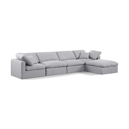 Indulge Grey Linen Textured Fabric Modular Sectional