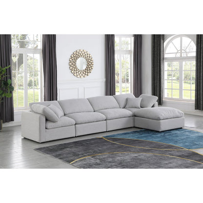 Indulge Grey Linen Textured Fabric Modular Sectional