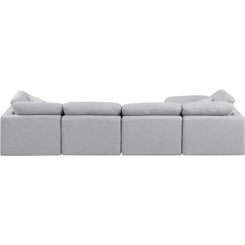 Indulge Grey Linen Textured Fabric Modular Sectional