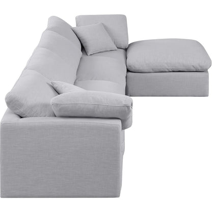 Indulge Grey Linen Textured Fabric Modular Sectional