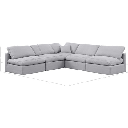 Indulge Grey Linen Textured Fabric Modular Sectional