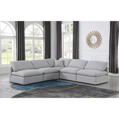 Indulge Grey Linen Textured Fabric Modular Sectional