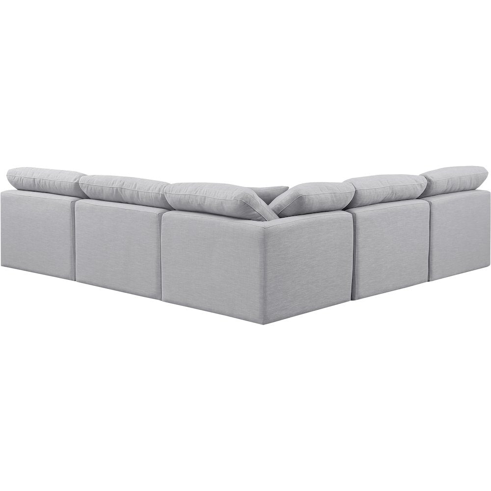 Indulge Grey Linen Textured Fabric Modular Sectional