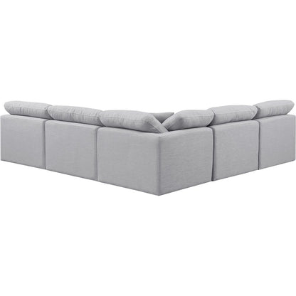 Indulge Grey Linen Textured Fabric Modular Sectional