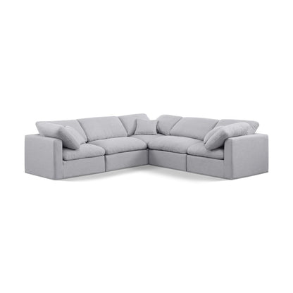 Indulge Grey Linen Textured Fabric Modular Sectional