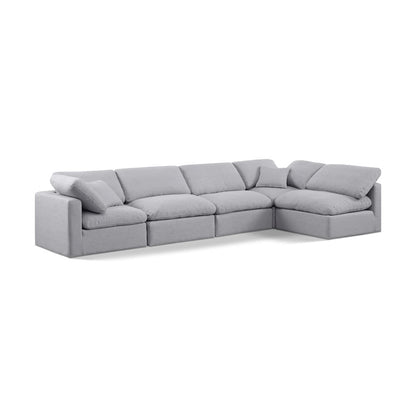Indulge Grey Linen Textured Fabric Modular Sectional