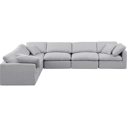 Indulge Grey Linen Textured Fabric Modular Sectional
