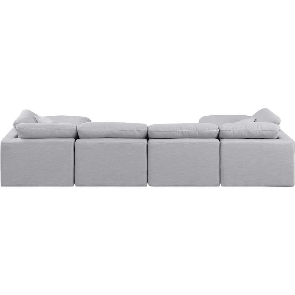 Indulge Grey Linen Textured Fabric Modular Sectional
