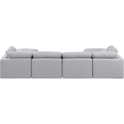 Indulge Grey Linen Textured Fabric Modular Sectional