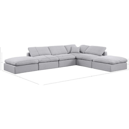Indulge Grey Linen Textured Fabric Modular Sectional
