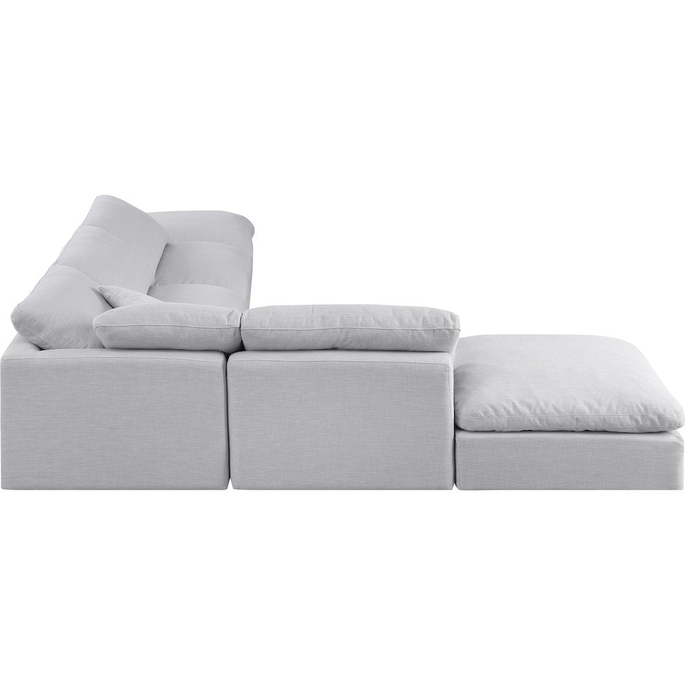 Indulge Grey Linen Textured Fabric Modular Sectional