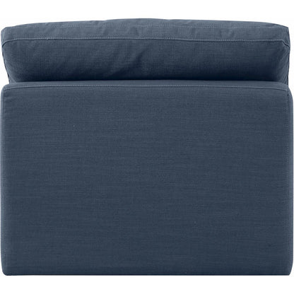 Indulge Navy Linen Textured Fabric Armless Chair